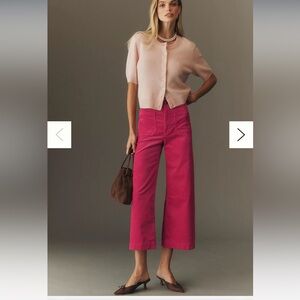 Anthropologie Maeve Pink Cropped cords